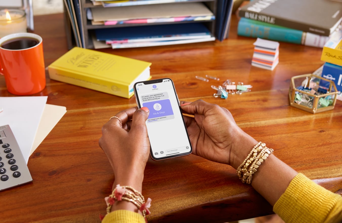A customer making a contactless payment on a phone