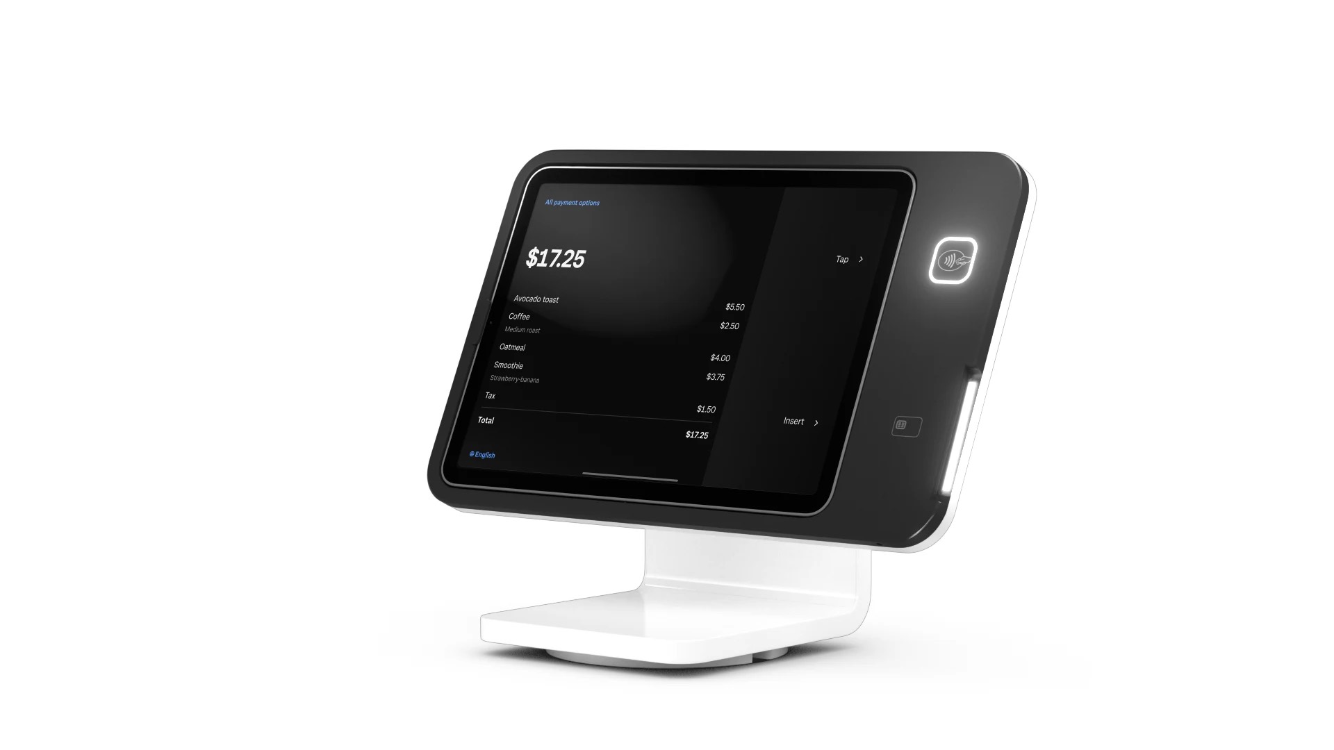 A countertop till showing an itemised sale